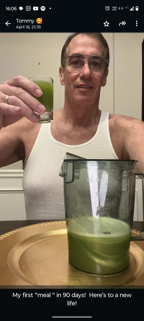 Tommy breaks 90 day fast Tommy breaks 90 day fast